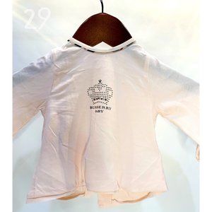 Pink Burberry Baby Shirt with Studded Crown - Size 6M